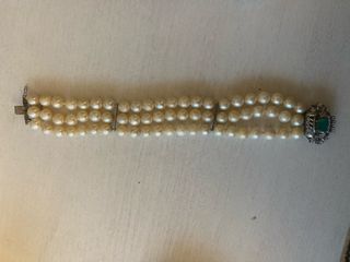 Pulsera Perlas Oro 18KT Piedra