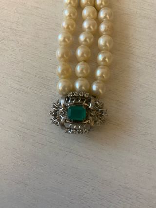 Pulsera Perlas Oro 18KT Piedra
