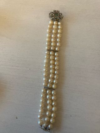 Pulsera Perlas Oro 18KT Piedra
