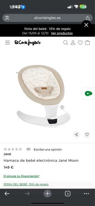 Hamaca Jane Moon para bebé