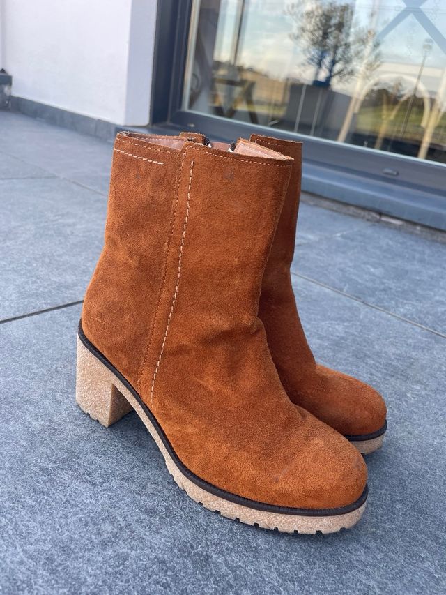 Botas de ante mujer tacón