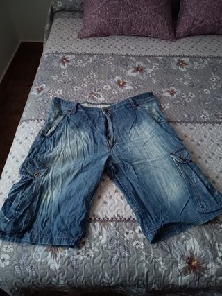Pantalón corto vaquero cargo hombre T.44