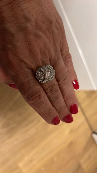Anillo Platino oro blanco y Diamantes. 