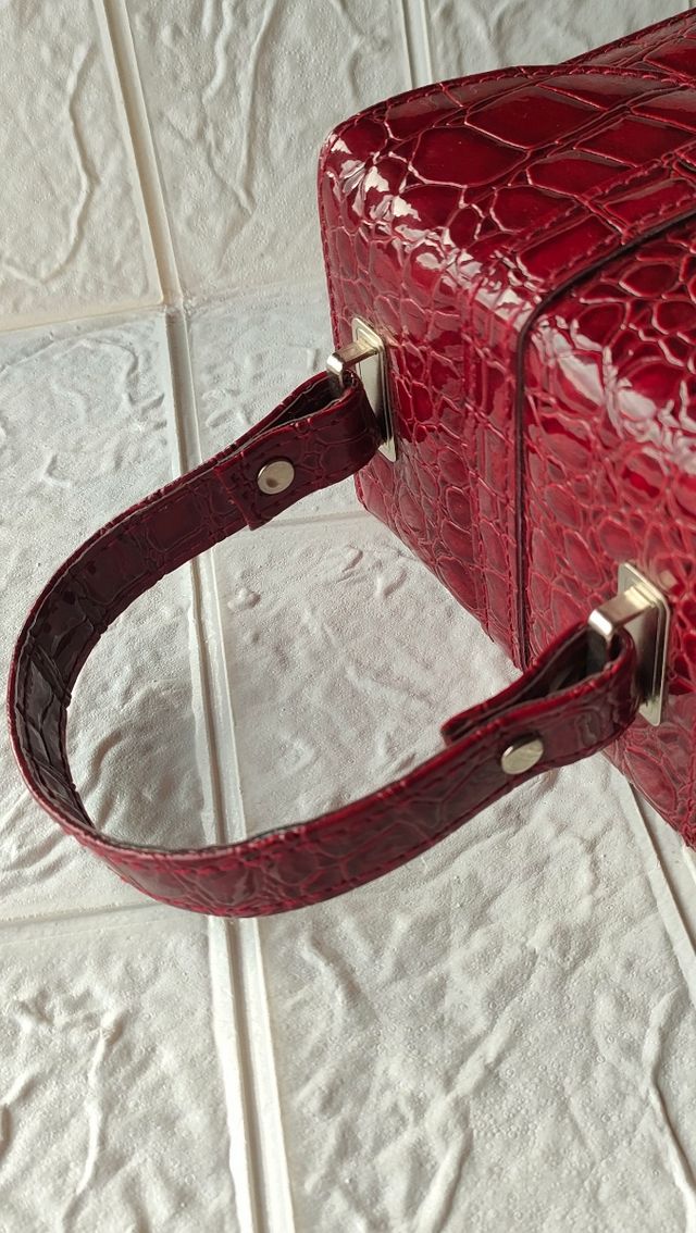 Bolso joyero vintage de viaje rojo