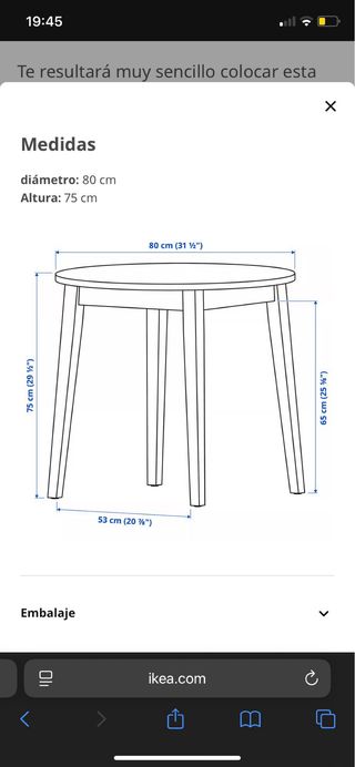 Mesa redonda madera de acacia NACKANÄS Ikea