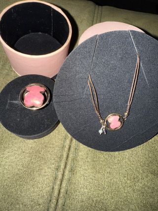 Anillo y pulsera Tous oso rosa y oro¡ponle precio!