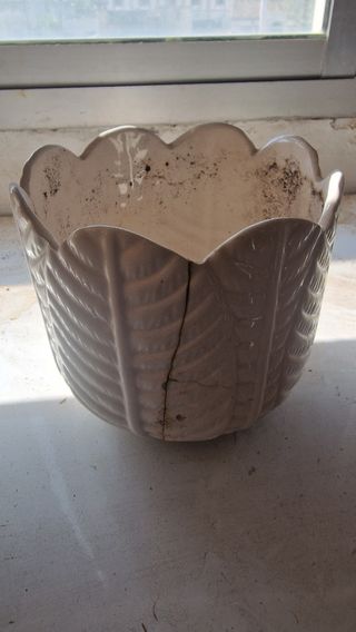 3 Macetas de Cerámica Blancas.