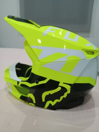 Casco de Motocross Fox Amarillo V1 talla YL niño