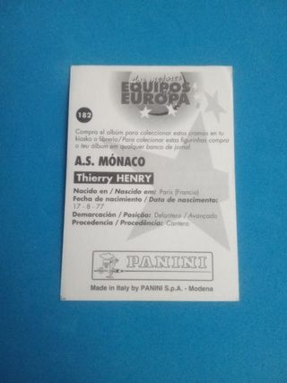Thierry Henry AS Mónaco 182 equipos europa rookie