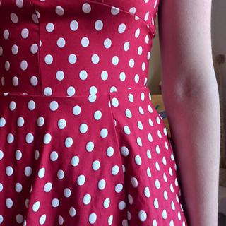 Vestido vintage lunares rojo y blanco