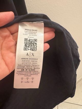Camicia Armani Exchange Uomo Blu Taglia M