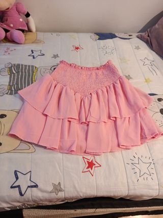 Falda plisada niña rosa