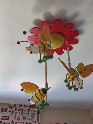 Lámpara infantil abejas y flor