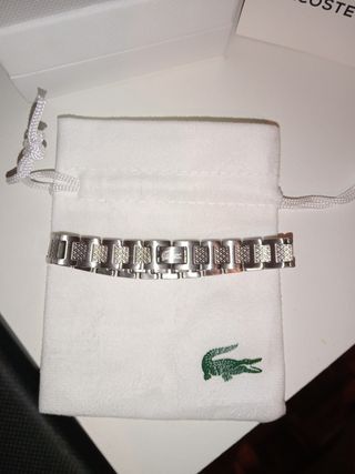 Pulsera Lacoste Plata y Verde