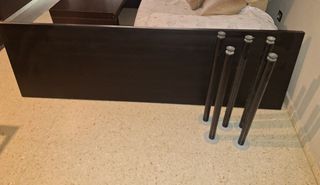 Mesa de escritorio doble madera y metal