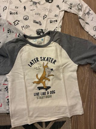 Pack 4 camisetas manga larga niño 5-6 años