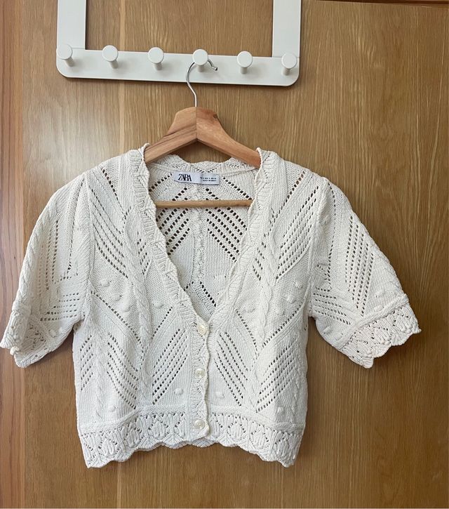 Chaqueta Zara Crochet Manga Corta 
