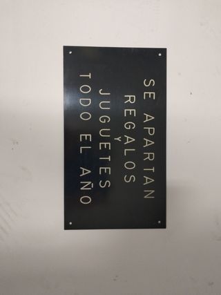 Cartel antiguo Se apartan regalos y juguetes