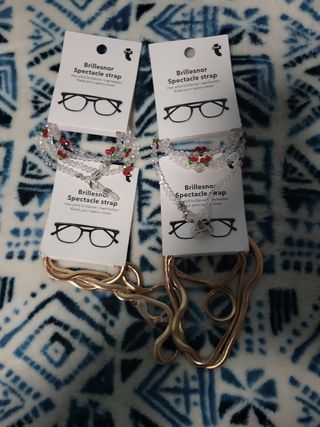 Cordón para gafas dorado y multicolor