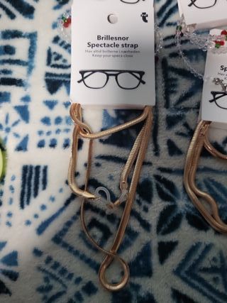 Cordón para gafas dorado y multicolor