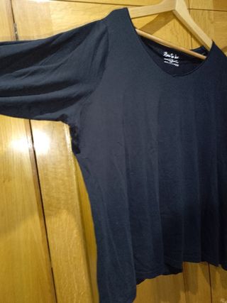 Camiseta manga larga mujer negra talla grande