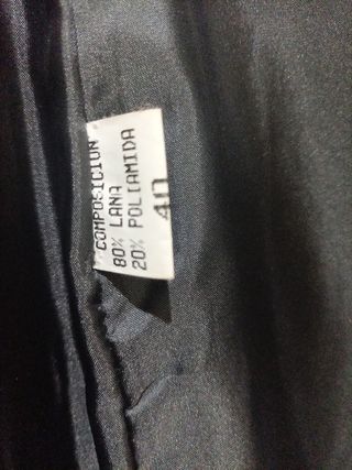 Abrigo largo paño mujer negro y gris