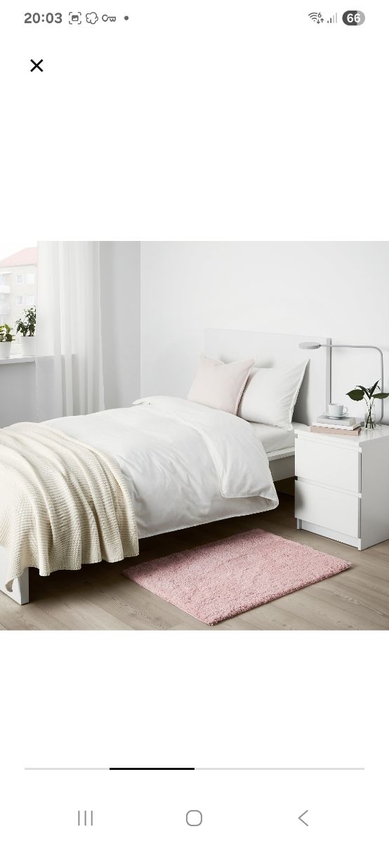 Alfombra pequeña Lindknud pelo rosa ikea