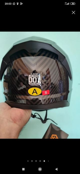 Casco integral moto Talla S pintura carbono