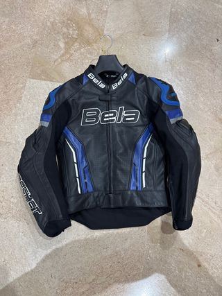 Chaqueta Moto Bela 2 Piezas Negra y Azul TALLA 48 