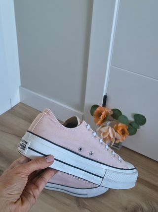 Converse con plataforma talla 40 color rosa nude