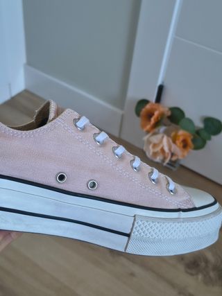 Converse con plataforma talla 40 color rosa nude