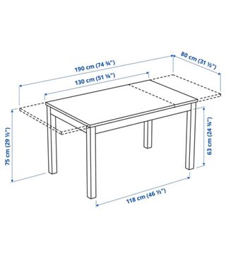 Mesa extensible blanca seminueva.