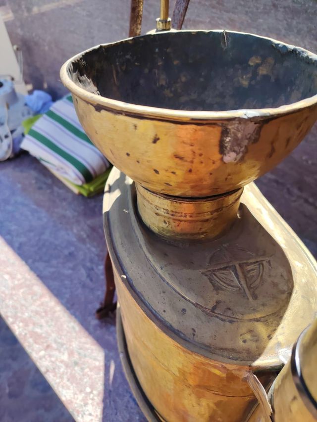 Sulfatadora antigua de latón BACCHUS