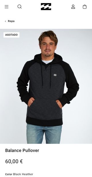 Sudadera Billabong Negra Talla M con etiqueta 
