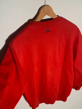 Sudadera Adidas vintage, jersey retro rojo