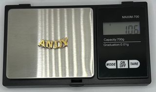 Colgante Nombre Andy de oro de 18k, 1.06 g.
