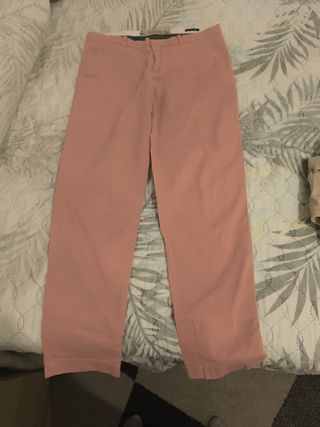 Pantalón Zara mujer rosa entretiempo