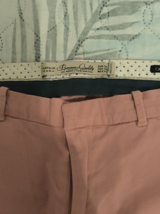 Pantalón Zara mujer rosa entretiempo