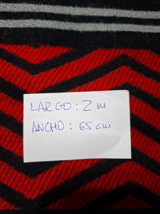 Bufanda/Chal reversible en negro-rojo-gris