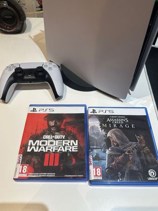 Consola PlayStation 5 Blanca con disco+ 2 Juegos
