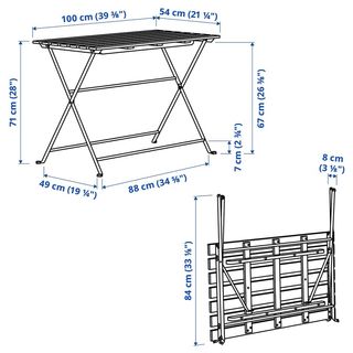 Mesa plegable exterior Ikea madera y metal