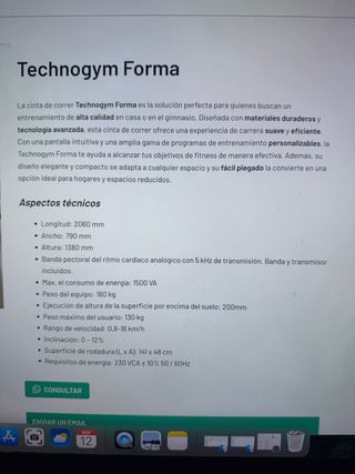 Cinta de correr Technogym Forma