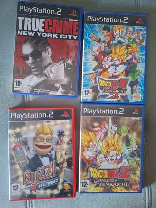 4 Videojuegos PS2: True Crime, Buzz, Dragon Ball Z