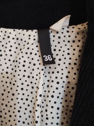 Chaqueta Pana Mujer Talla S/36 Negra/Marrón