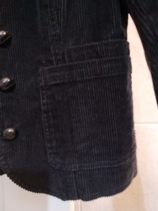 Chaqueta Pana Mujer Talla S/36 Negra/Marrón