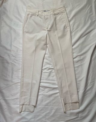 Pantalones de pinzas / chinos  blancos rectos 