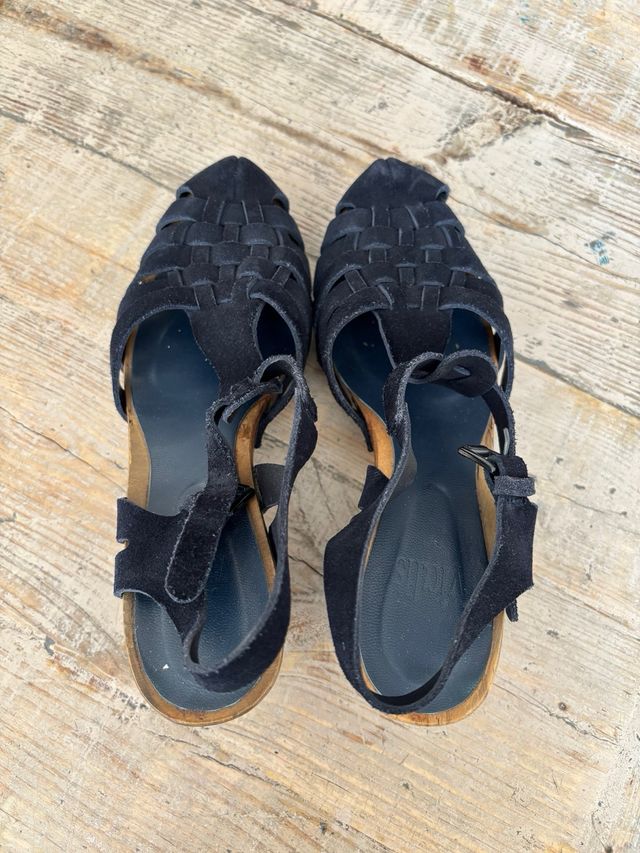 Sandalias Zueco Tacón Madera Vialis T38