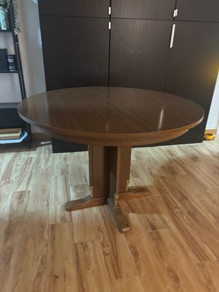 Mesa redonda comedor extensible de madera