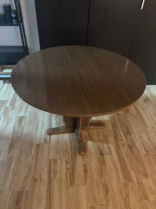 Mesa redonda comedor extensible de madera