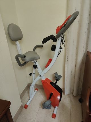 Bicicleta Estática Plegable Naranja y Gris